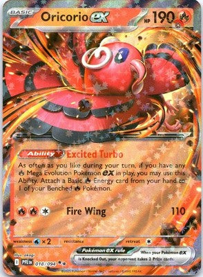 Oricorio ex 018/094 Double Rare ME02: Phantasmal Flames Pokemon Card NM TCG