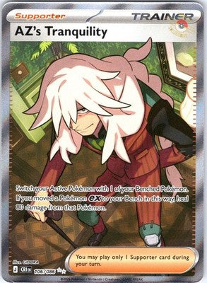 AZ's Tranquility 106/086 Ultra Rare SV: Chaos Rising Pokemon Card NM TCG
