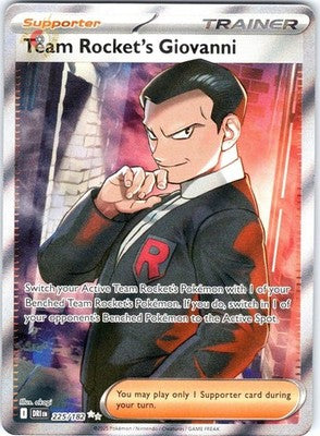 Team Rocket's Giovanni 225/182 Ultra Rare Destined Rivals Pokemon Card NM TCG