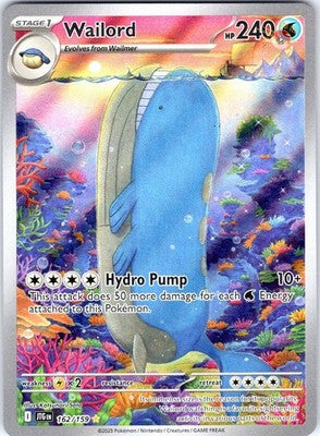Wailord 162/159 Illustration Rare SV09: Journey Together Pokemon Card NM TCG
