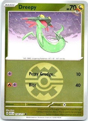 Dreepy (Quick Ball) 158/217 Common Ascended Heroes Pokemon Reverse Holo NM