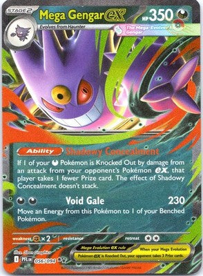 Mega Gengar ex 056/094 Double Rare ME02: Phantasmal Flames Pokemon Card NM TCG
