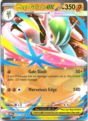 Mega Gallade ex 048/086 Double Rare Chaos Rising Pokemon Holo Near Mint