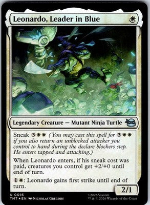 Leonardo, Leader in Blue Teenage Mutant Ninja Turtles Uncommon Foil MTG NM