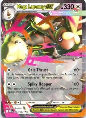 Mega Lopunny ex 084/094 Double Rare ME02: Phantasmal Flames Pokemon Card NM TCG