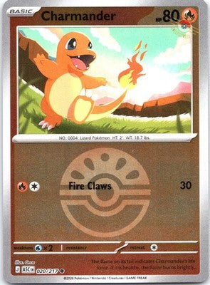 Charmander (Friend Ball) 020/217 Common Ascended Heroes Pokemon Reverse Holo NM