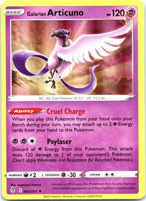 Galarian Articuno 063/203 Holo Rare Evolving Skies Pokemon Near Mint