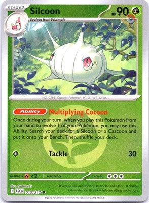 Silcoon (Energy Symbol Pattern) 012/217 Ascended Heroes Pokemon Reverse Holo NM