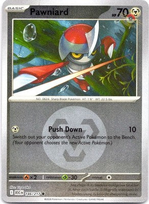 Pawniard (Energy Symbol Pattern) 146/217 Ascended Heroes Pokemon Reverse Holo NM