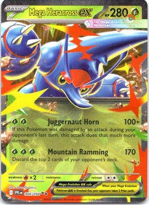 Mega Heracross ex 004/094 Double Rare Phantasmal Flames Pokemon Card NM TCG