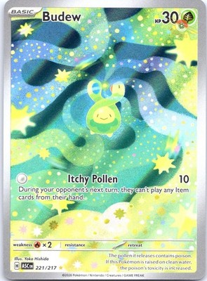 Budew 221/217 Illustration Rare ME: Ascended Heroes Pokemon Card NM TCG