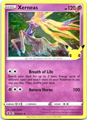 Xerneas 012/025 Rare Celebrations Pokemon Holo Near Mint
