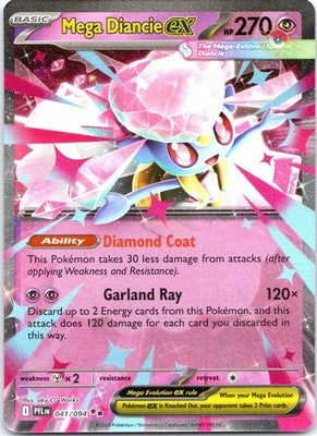 Mega Diancie ex 041/094 Double Rare ME02: Phantasmal Flames Pokemon Card NM TCG
