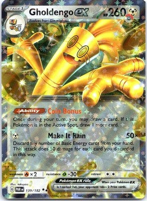 Gholdengo ex 139/182 Double Rare Paradox Rift Pokemon Holo Near Mint