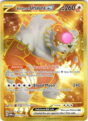 Bloodmoon Ursaluna ex 222/167 Hyper Rare Twilight Masquerade Pokemon Card NM TCG