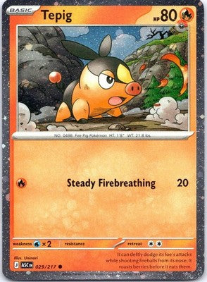 Tepig (Cosmos Holo) 029/217 Common Miscellaneous Cards & Products Pokemon NM