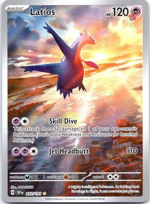 Latios 203/191 Illustration Rare SV08: Surging Sparks Pokemon Card NM TCG