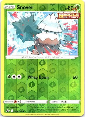 Snover 009/198 Common Chilling Reign Pokemon Reverse Holo Near Mint