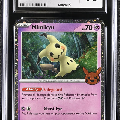 Mimikyu 095/167 Trick or Trade BOO 2024 Cosmos Holo Pokemon CGC 10 Gem Mint Grad