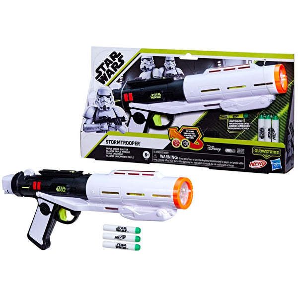 NERF GlowStrike Star Wars Stormtrooper Triple Strike Blaster front view