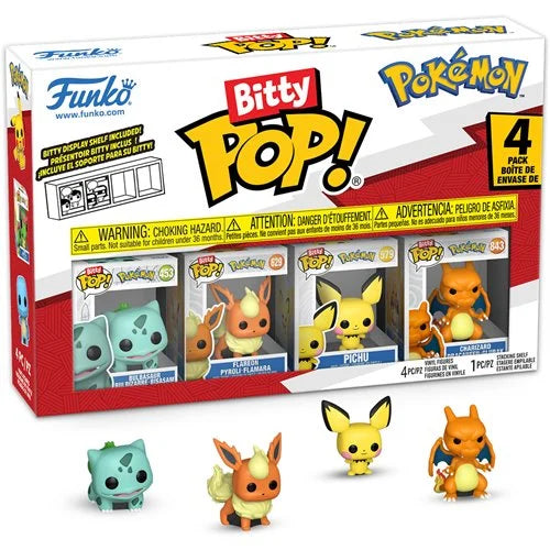 Funko Bitty Pop Pokemon Series 3 - Bulbasaur Flareon Pichu Charizard 4-Pack