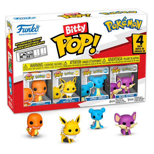 Funko Bitty Pop! Pokémon Series 2 - Charmander, Jolteon, Lapras, Rattata 4-Pack