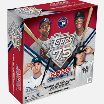 2026 Topps 75 Series 1 Baseball Mega Box with 3 exclusive 1991 Crackle Foil Parallels