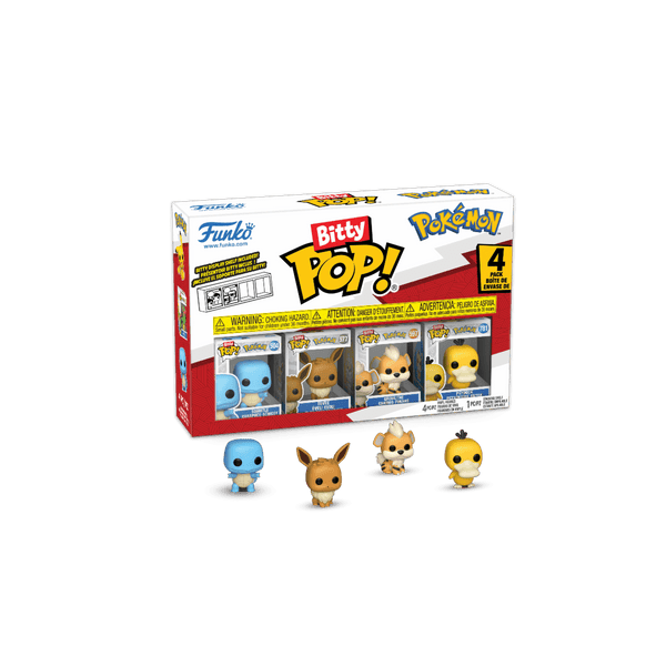 Funko Bitty Pop! Pokémon Series 4 - Squirtle, Eevee, Growlithe, Psyduck 4-Pack
